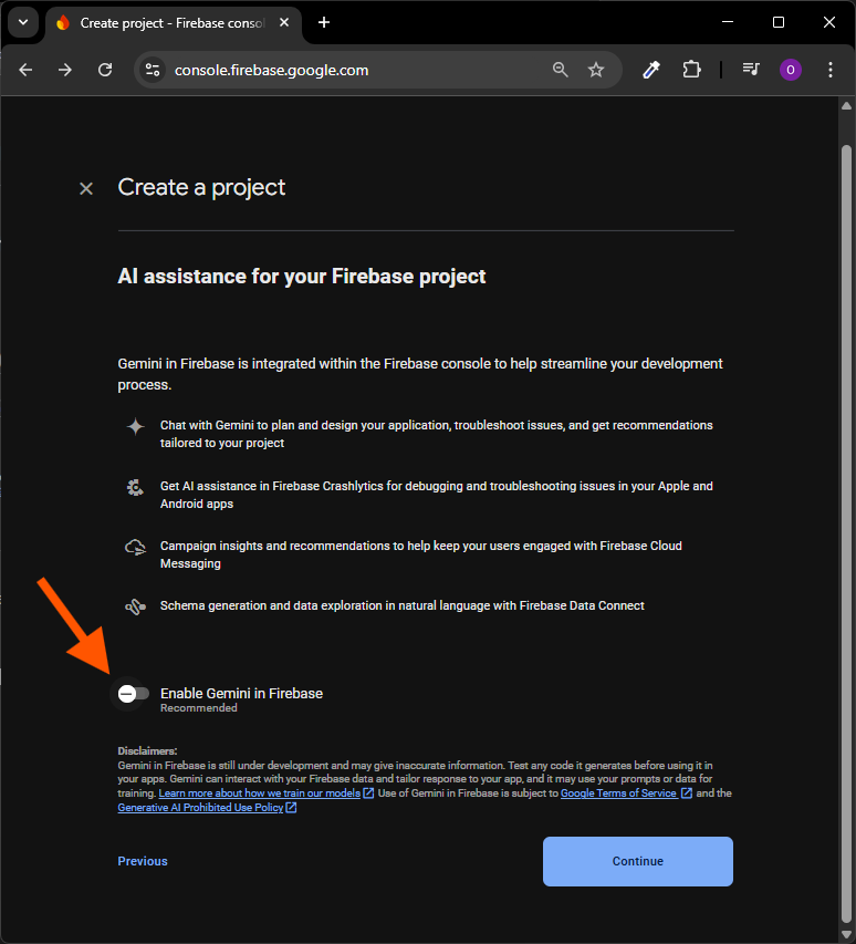 Wyłączanie AI dla projektu